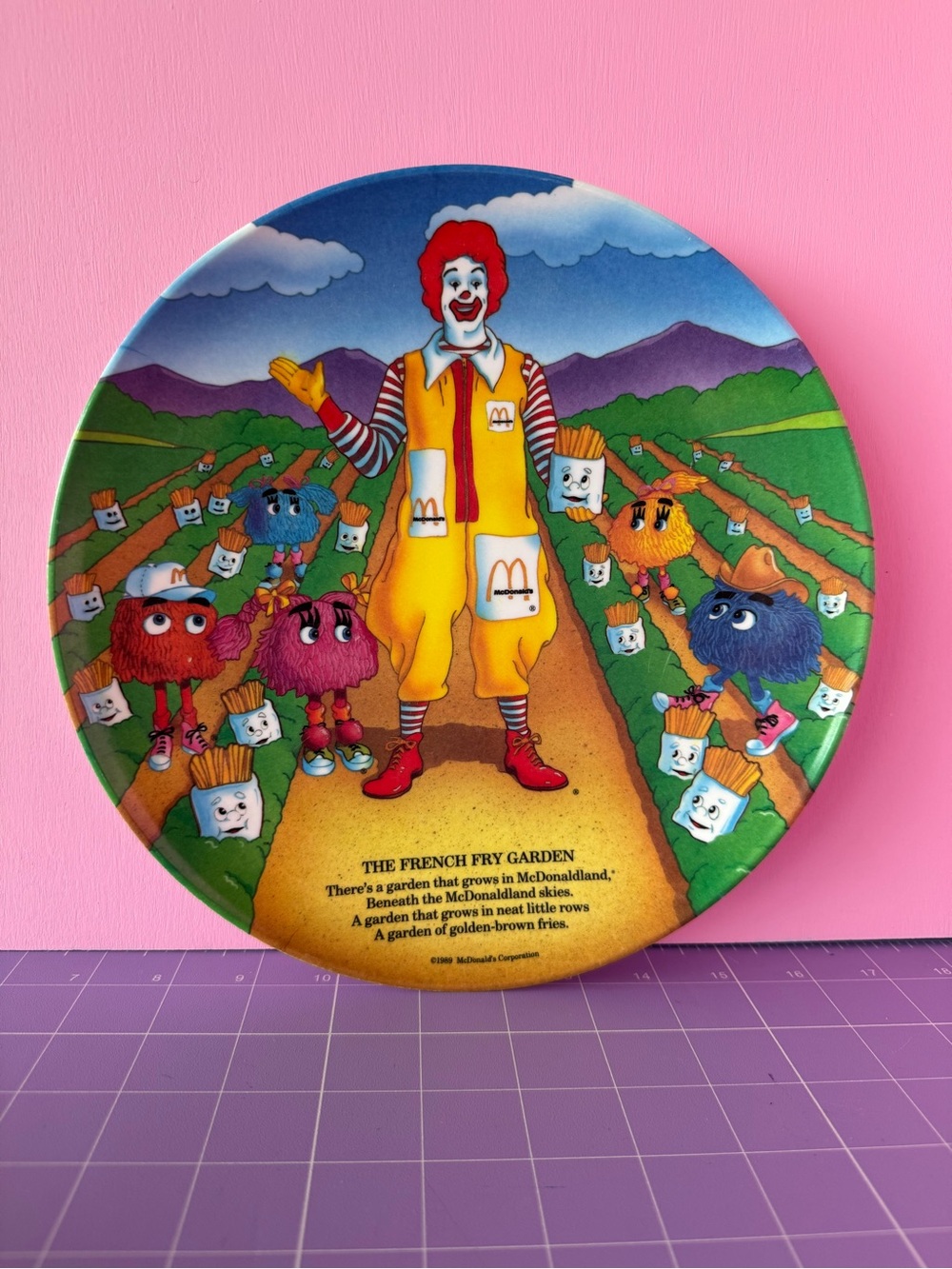 McDonald's Ronald McDonald Yellow Red Blue Pink Decorative Plate